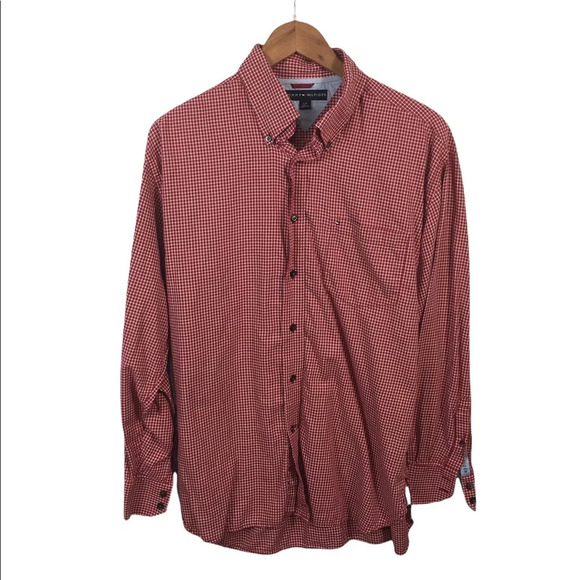 BF473 Men’s Vintage Tommy Hilfiger Brand Button Down Shirt L - Picture 1 of 4